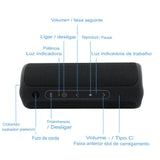 WISETIGER P3 caixa de som bluetooth poderosa em experiência de som e qualidade - Portes Store